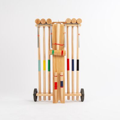 Jeu de croquet dans chariot en bois 6 joueurs