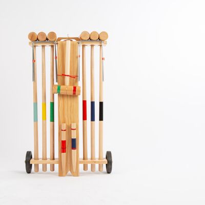 Gioco del croquet in carrello di legno 6 giocatori
