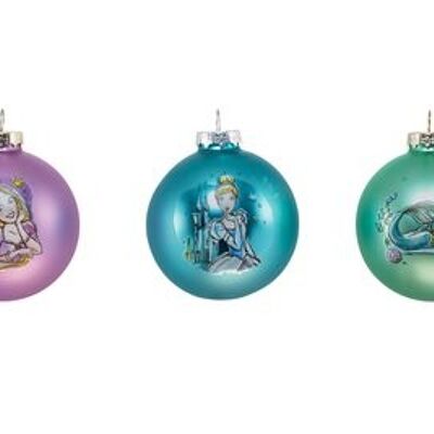 Disney Princess Colored Glass Ball (3 pieces)