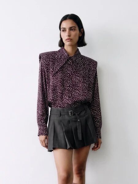 Burgundy Polka Dot Shirt