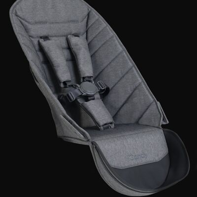 Peach Dark Grey Twill 2ème tissu pour siège (harnais inclus) & barre de protection