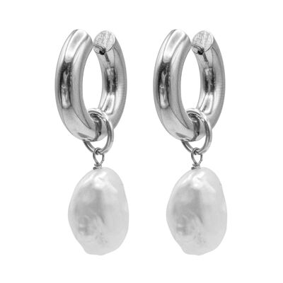 Kshmir Pearl 'Earrings - Silver