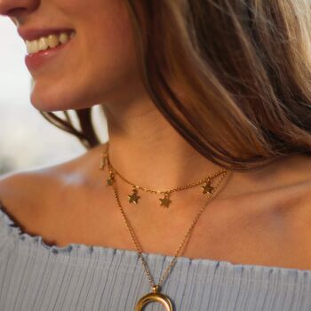 Collier étoiles - or rose 2