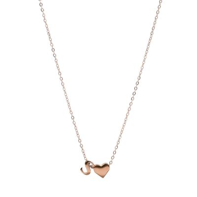 Collar Tiny Letter '- Oro rosa - A.