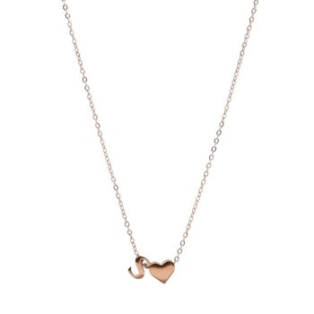 Collier Minuscule Lettre - Or Rose - E. 1