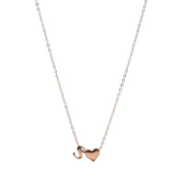 Collier Petite Lettre - Or Rose - G. 1