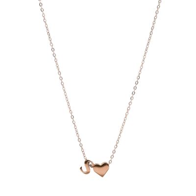 Collier Minuscule Lettre - Or Rose - I.