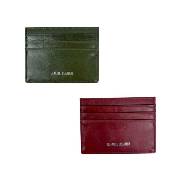 Elegant Leather Card Holder with Solid Colors and Compact Design KB918