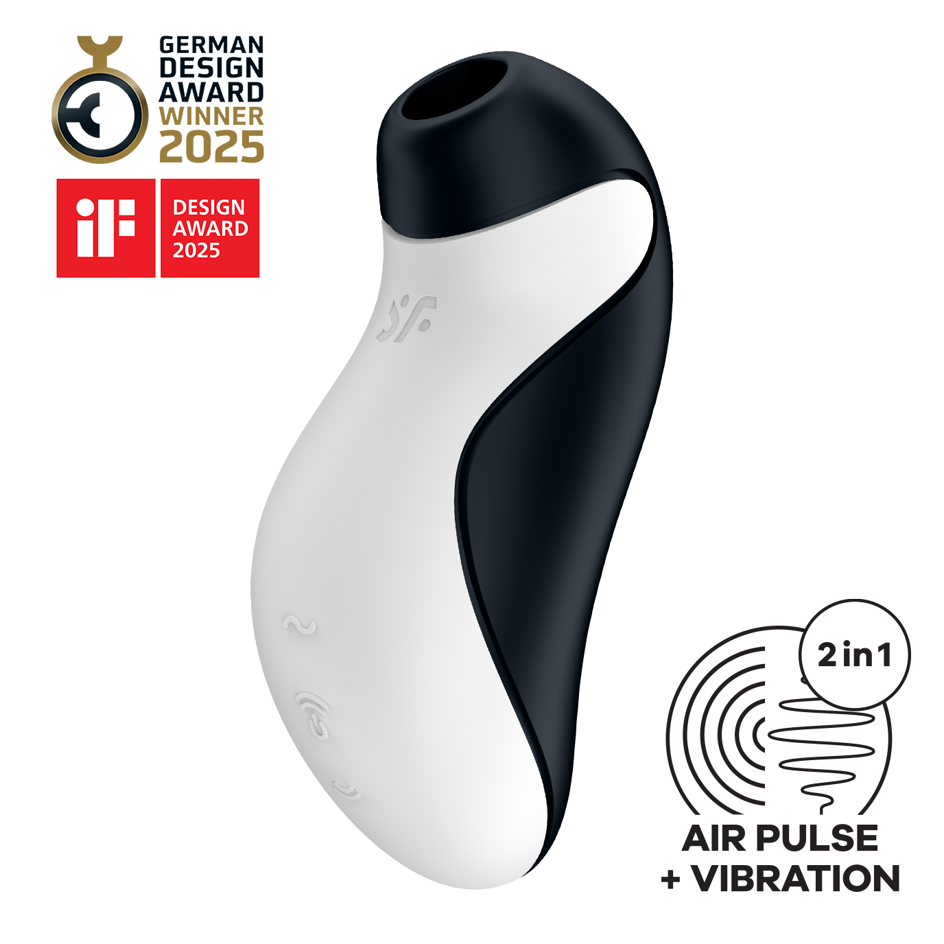 Satisfyer Orca – Stimulateur clitoridien Air Pulse et vibrations – 2 moteurs – 11 intensités – 12 programmes – Étanche IPX7