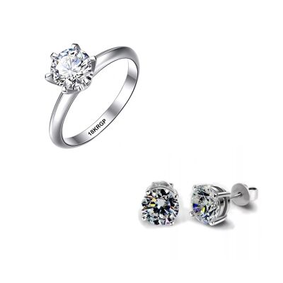 SVRA 'Diamond Shine' ensembles de 2, 3 - ensemble de 2 : bague + boucles d'oreilles - 50