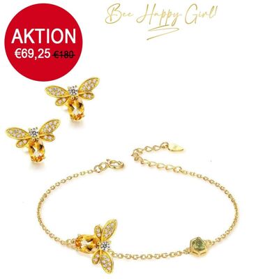 Ensembles Bee Happy' - bracelet + boucles d'oreilles