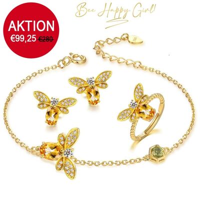 Bee Happy 'sets - ring + earrings + bracelet