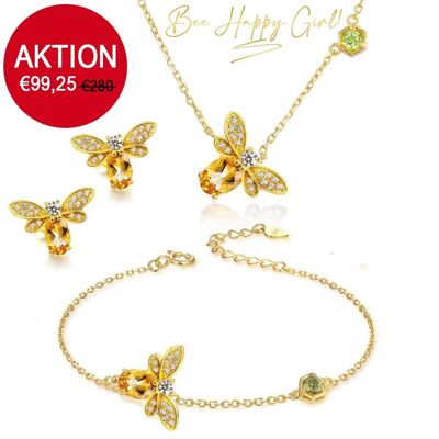 Bee Happy 'sets - bracelet + necklace + earrings