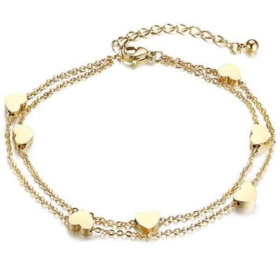 Pulsera Twice Hearts - Oro