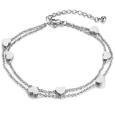 Pulsera Twice Hearts - Plata