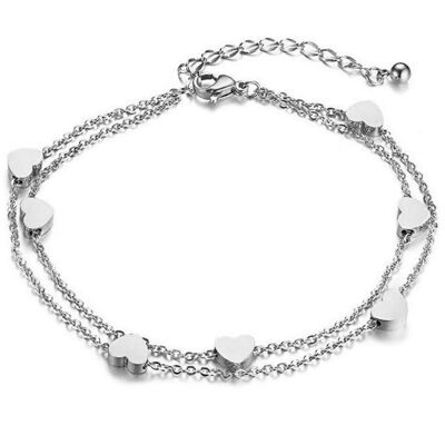 Twice Hearts' Bracelet - Silver