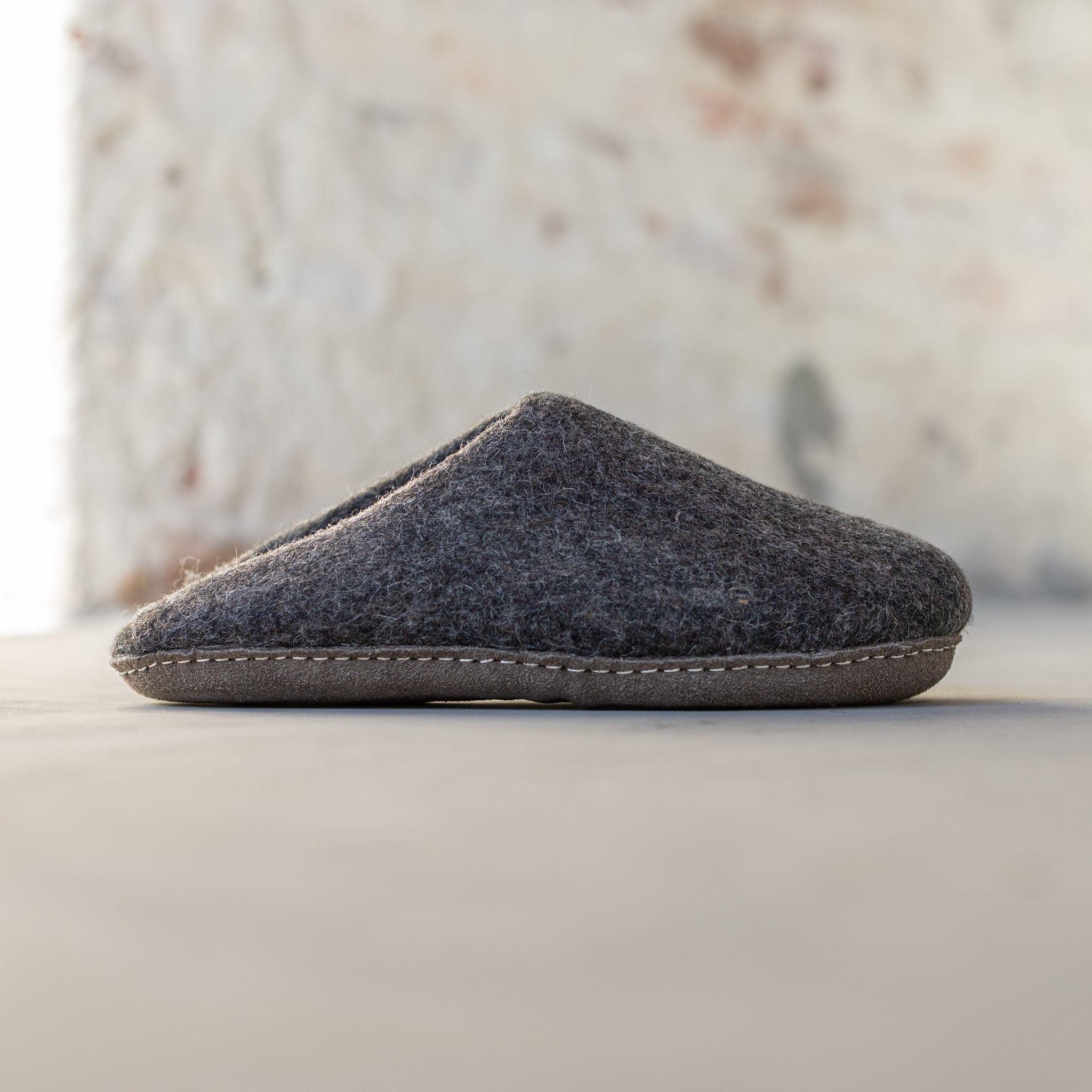 Pantofole Una in lana senza lacci | Suola in cuoio | 3 modelli | Taglie 36-46