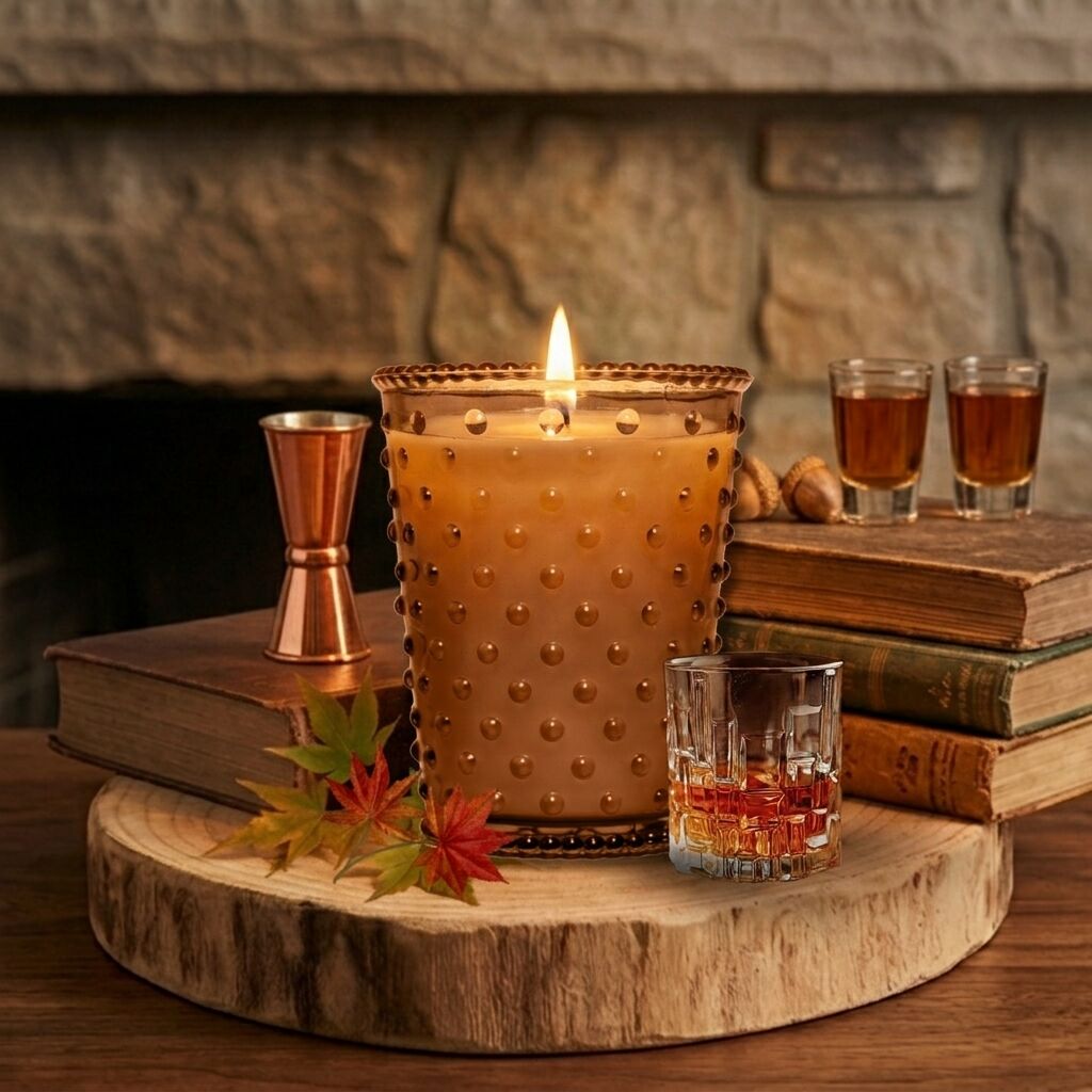 Simpatico Hobnail Glass Candle #268 Apple Maple Bourbon