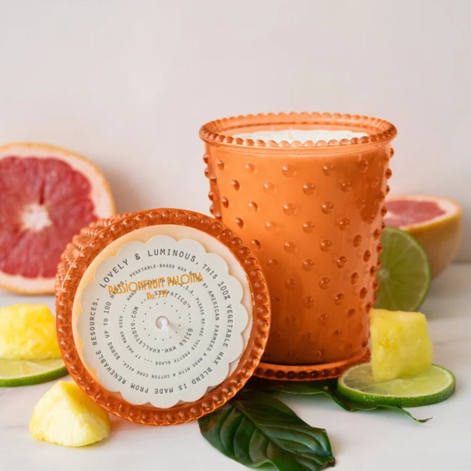 Simpatico Hobnail Glass Candle #79 Passionfruit Paloma