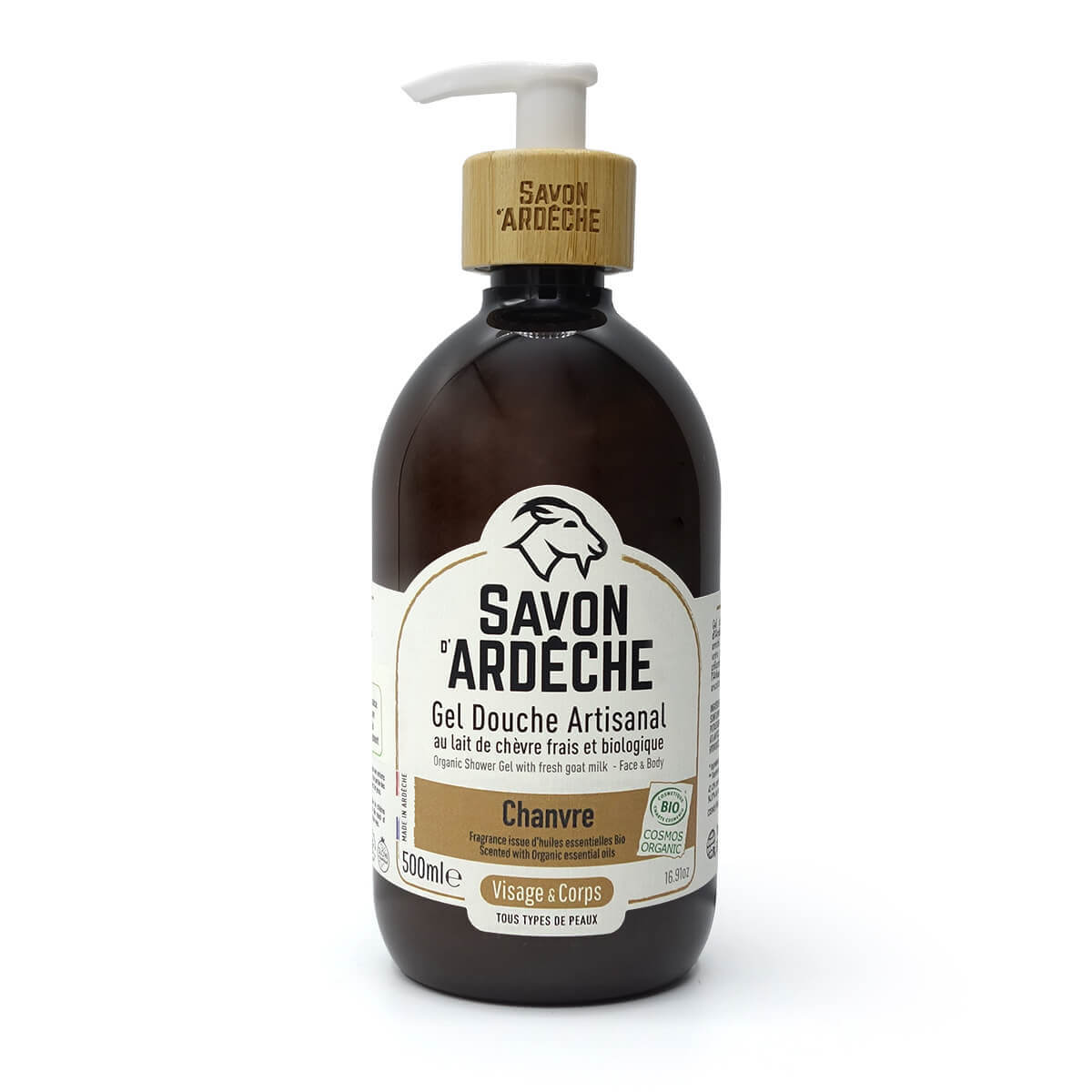 Organic Handmade Shower Gel with Fresh Goat's Milk – 500ML - Hemp
