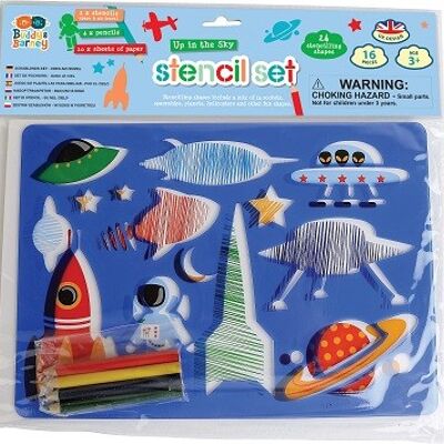 Up In the Sky - Pochoirs & Crayons Double Pack