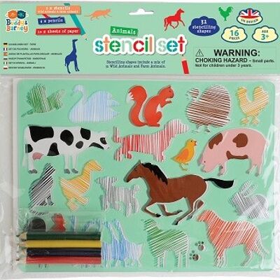 Animales - Stencils & Pencil Pack Doble