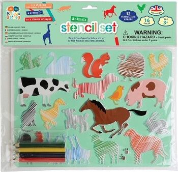Animaux - Pochoirs & Crayon Double Pack 1