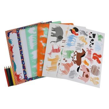 Animaux - Pochoirs & Crayon Double Pack 2