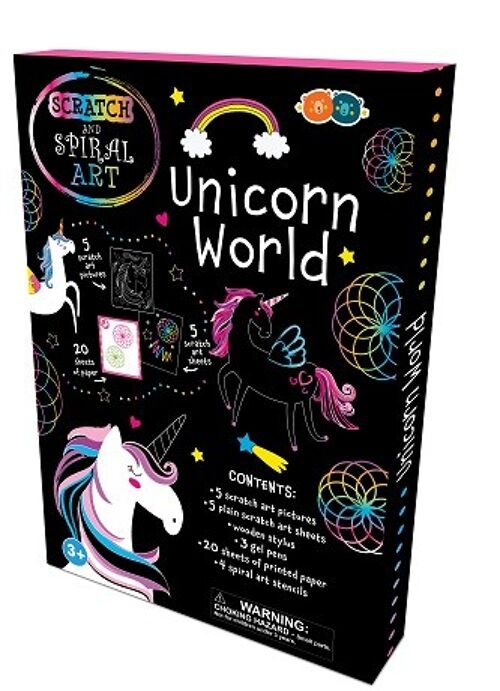 Scratch & Spiral Art Set - Unicorn World