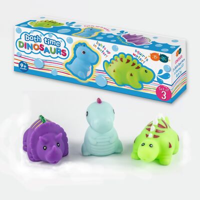 Dinosaurios de la hora del baño - Paquete de 3 juguetes de baño