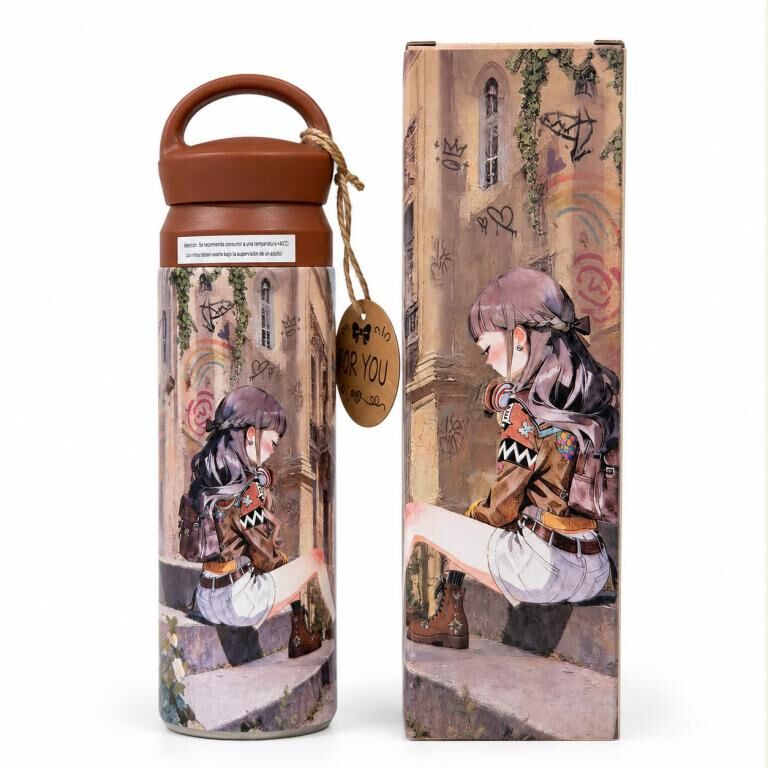 Sweet Candy C327-05 500ml Thermos Bottle with Doll Design