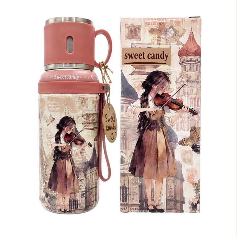 Sweet Candy C352-05 Doll Design 650ml Thermos Bottle