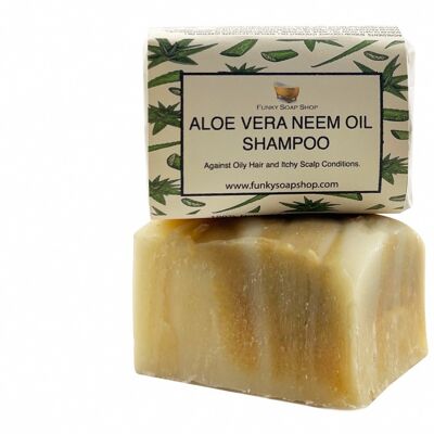 Aloe Vera & Neem Oil Solid Shampoo Bar, Natural & Handmade, Approx 30g/65g
