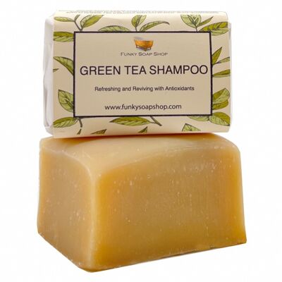 Shampooing au thé vert, naturel et fait à la main, environ 120 g