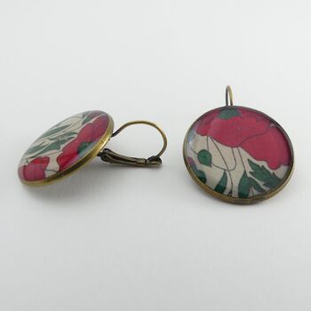 Boucles d'Oreilles Liberty Poppy and Daisy Canard Rose-Rouge 2