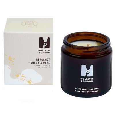 Bergamot + Wild Flowers Scented Soy Candle 120ml