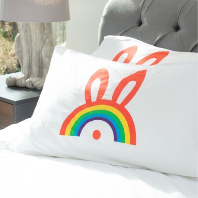 Pillow case - rainbow bunny