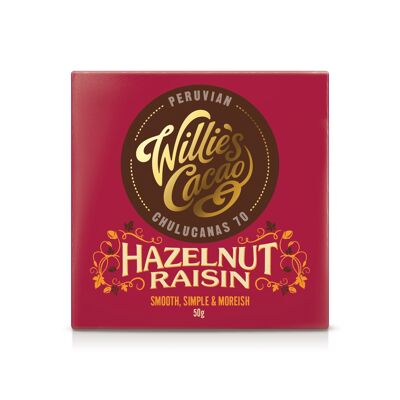 Hazelnut Raisin, dark chocolate with hazelnuts and raisins