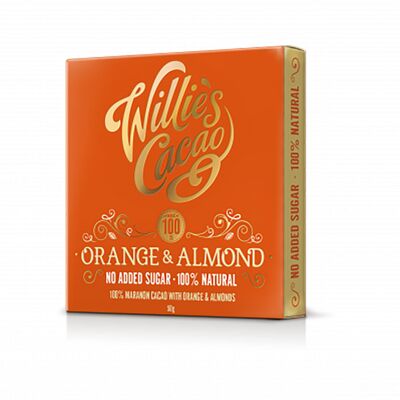 Naranja y Almendra con 100% Cacao Marañón