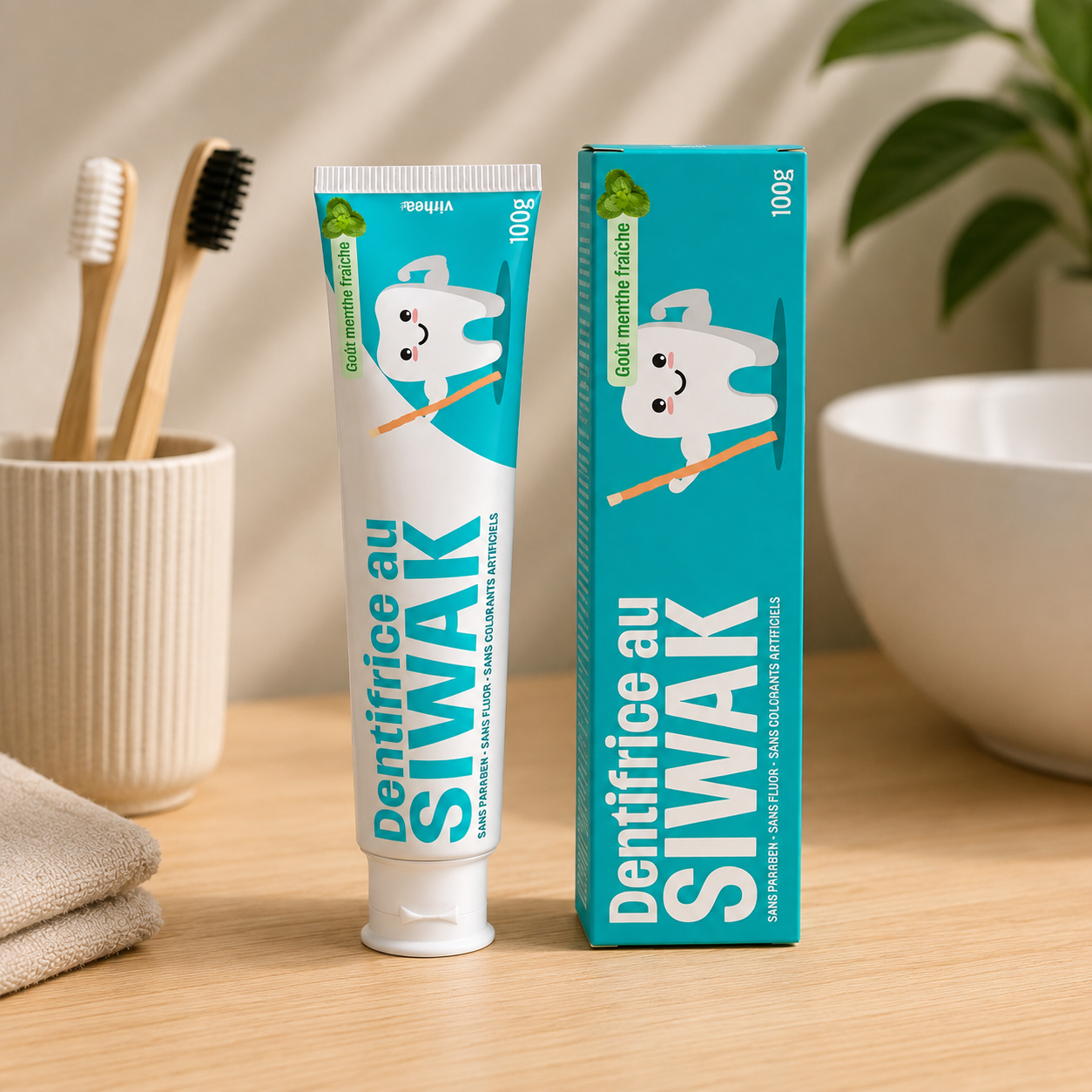 Dentifrice au siwak Virhea, 100g, sans fluor