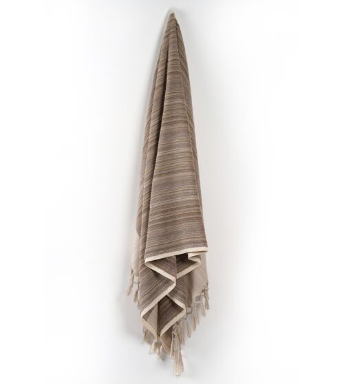 Earth Lines Tan Stripes Ultra King Towel - 109 cm x 180 cm