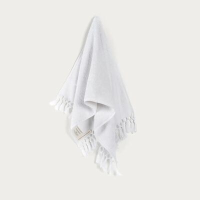 Asciugamano bianco peluche e nudo - 43 cm x 100 cm