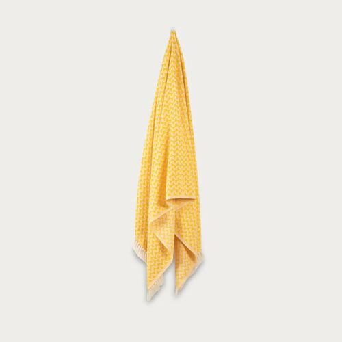 Silent Ripple Yellow Bath Towel - 98 cm x 185 cm