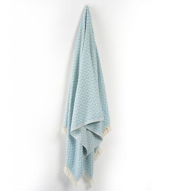 Serviette de bain Silent Ripple bleu poudré - 99 cm x 185 cm 1