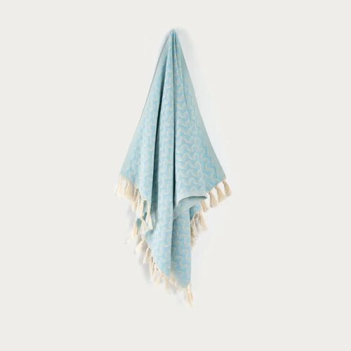 Silent Ripple Powder Blue Hand Towel - 51 cm x 100 cm