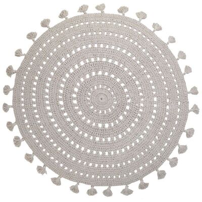 NILA PEARL GRAY crochet children's rug