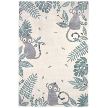 MONKEY PARADISE GRIS M tapis enfant petits singes 1