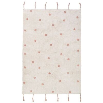 NÜMI Nude pink children's rug with polka dots