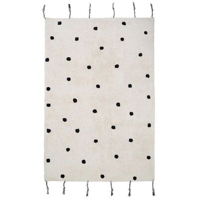 NÜMI Black children's rug with polka dots