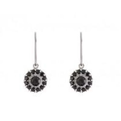 Sterling silver black drop earrings
